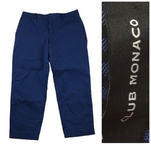 CLUB MONACO Plaid Crop Pant Cotton Stretch Blue Women’s Sz 8